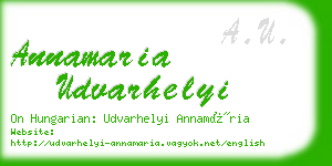 annamaria udvarhelyi business card